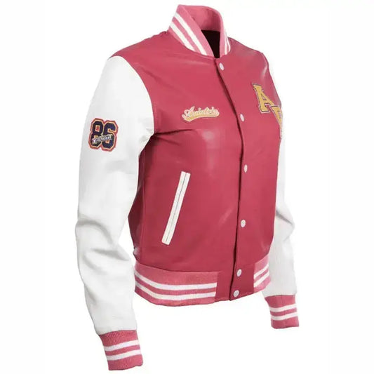 Women’s Leather Varsity Bomber Jacket Riders Republic UK