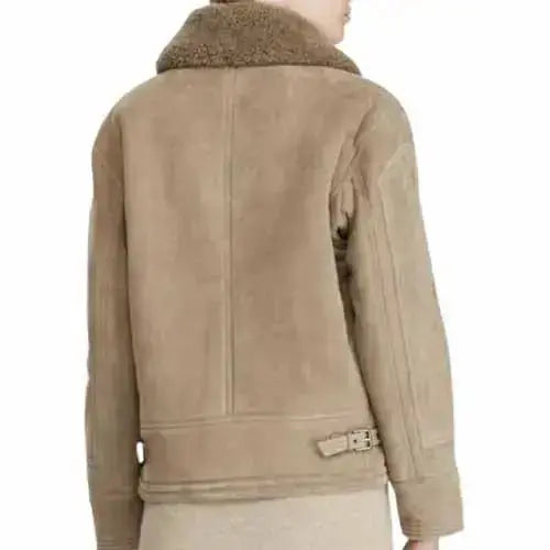 Women's Suede Shearling Bomber Jacket Riders Republic UK