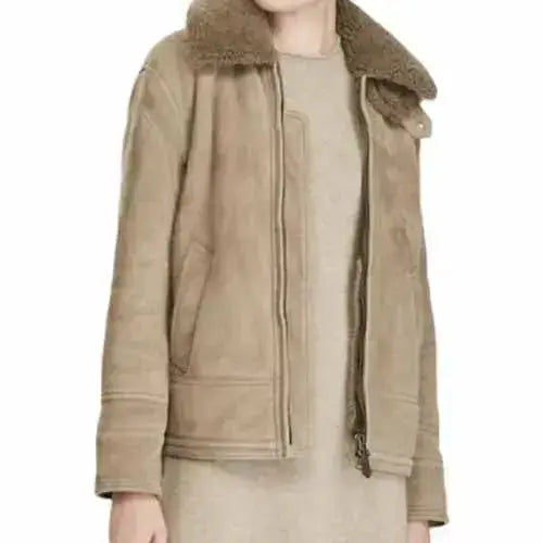 Women's Suede Shearling Bomber Jacket Riders Republic UK