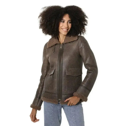 Women's Vintage Sheepskin Bomber Jacket Riders Republic UK